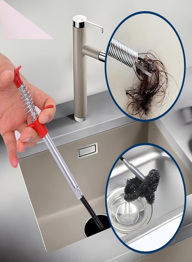 أداة تسليك المجاري بطول 35 بوصة لإزالة انسدادات الشعر، أداة تنظيف طويلة لأحواض الاستحمام والمراحيض والمطابخ، أداة فتح وتنظيف المجاري المسدودة، أداة التقاط مرنة - Image 2